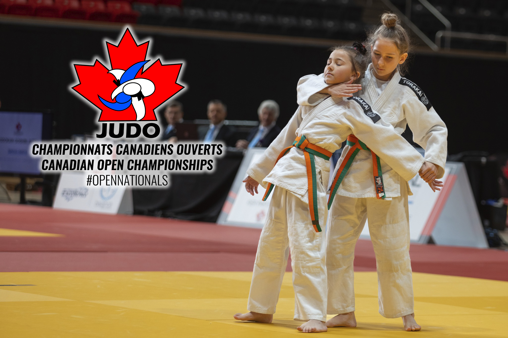 Two young judoka girls demonstrating the Ju No Kata